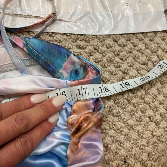 Brand new with tags Cider SATIN RUCHED SPLIT MIDI CAMI DRESS Size XL - Picture 14 of 15